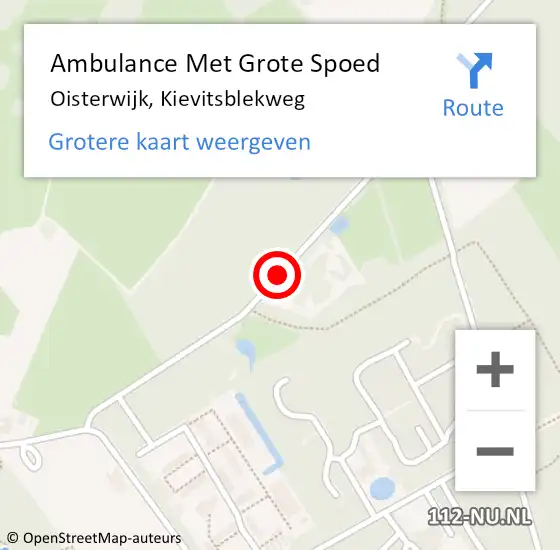 Locatie op kaart van de 112 melding: Ambulance Met Grote Spoed Naar Oisterwijk, Kievitsblekweg op 26 februari 2018 00:29