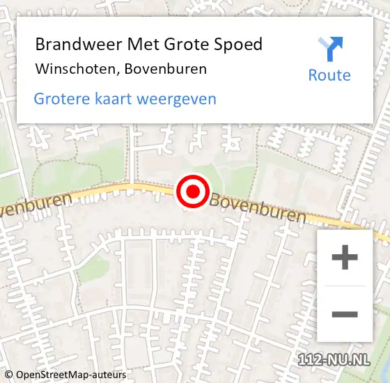 Locatie op kaart van de 112 melding: Brandweer Met Grote Spoed Naar Winschoten, Bovenburen op 26 februari 2018 00:48