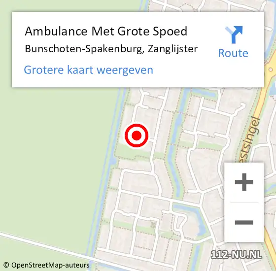 Locatie op kaart van de 112 melding: Ambulance Met Grote Spoed Naar Bunschoten-Spakenburg, Zanglijster op 26 februari 2018 02:59