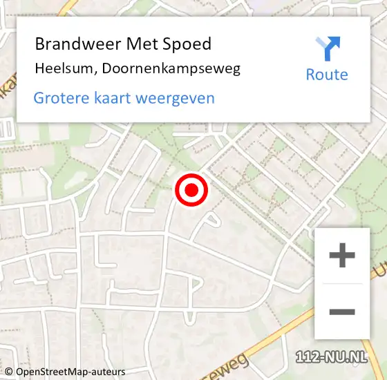 Locatie op kaart van de 112 melding: Brandweer Met Spoed Naar Heelsum, Doornenkampseweg op 26 februari 2018 04:27