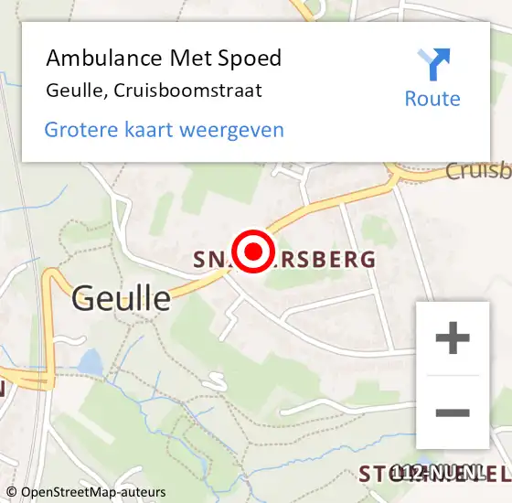 Locatie op kaart van de 112 melding: Ambulance Met Spoed Naar Geulle, Cruisboomstraat op 17 februari 2014 12:52