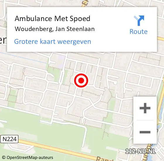 Locatie op kaart van de 112 melding: Ambulance Met Spoed Naar Woudenberg, Jan Steenlaan op 26 februari 2018 05:19