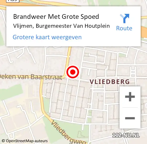 Locatie op kaart van de 112 melding: Brandweer Met Grote Spoed Naar Vlijmen, Burgemeester Van Houtplein op 26 februari 2018 06:37