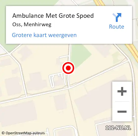 Locatie op kaart van de 112 melding: Ambulance Met Grote Spoed Naar Oss, Menhirweg op 26 februari 2018 07:04