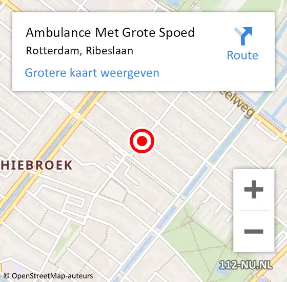Locatie op kaart van de 112 melding: Ambulance Met Grote Spoed Naar Rotterdam, Ribeslaan op 26 februari 2018 08:02