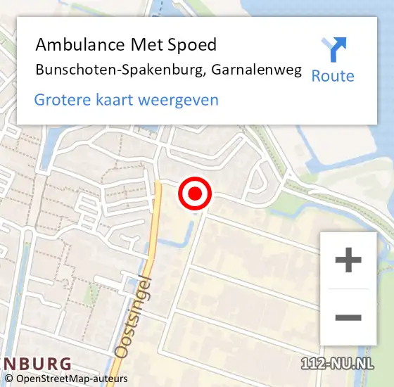 Locatie op kaart van de 112 melding: Ambulance Met Spoed Naar Bunschoten-Spakenburg, Garnalenweg op 26 februari 2018 08:51