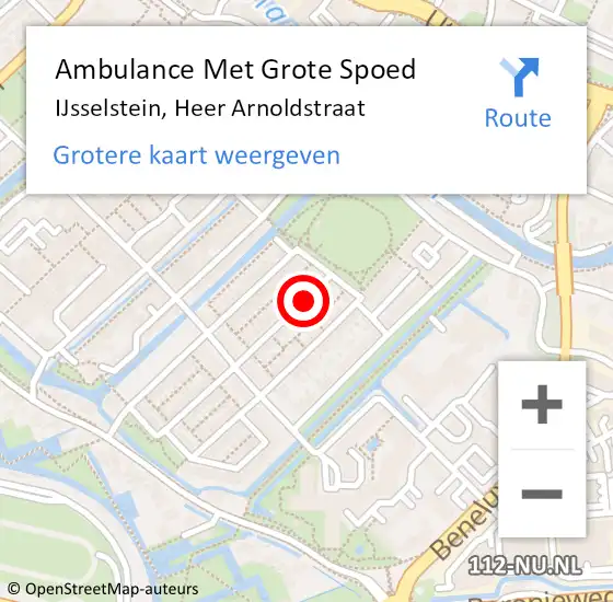 Locatie op kaart van de 112 melding: Ambulance Met Grote Spoed Naar IJsselstein, Heer Arnoldstraat op 26 februari 2018 08:53