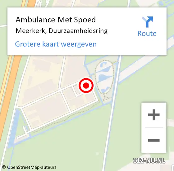 Locatie op kaart van de 112 melding: Ambulance Met Spoed Naar Meerkerk, Duurzaamheidsring op 26 februari 2018 09:33