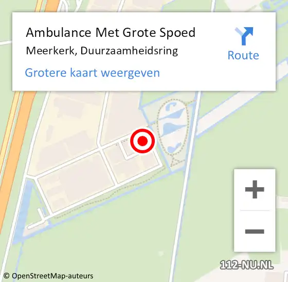 Locatie op kaart van de 112 melding: Ambulance Met Grote Spoed Naar Meerkerk, Duurzaamheidsring op 26 februari 2018 09:37