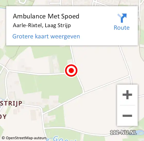 Locatie op kaart van de 112 melding: Ambulance Met Spoed Naar Aarle-Rixtel, Laag Strijp op 26 februari 2018 11:22