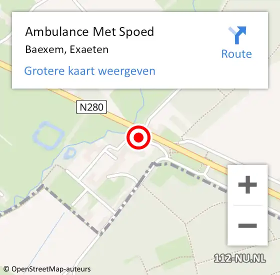 Locatie op kaart van de 112 melding: Ambulance Met Spoed Naar Baexem, Exaeten op 26 februari 2018 11:27