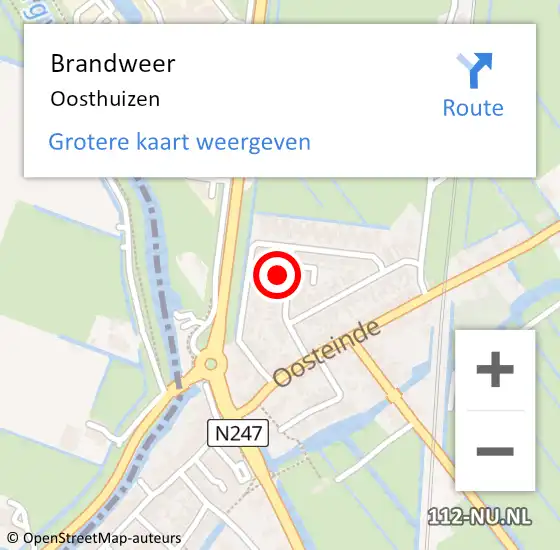 Locatie op kaart van de 112 melding: Brandweer Oosthuizen op 26 februari 2018 12:14