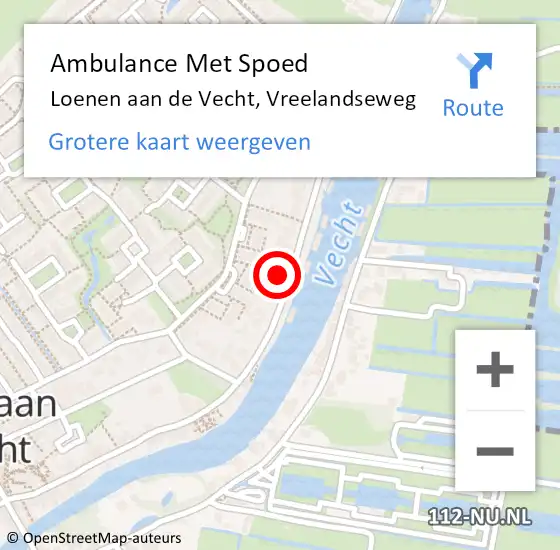 Locatie op kaart van de 112 melding: Ambulance Met Spoed Naar Loenen aan de Vecht, Vreelandseweg op 26 februari 2018 12:37