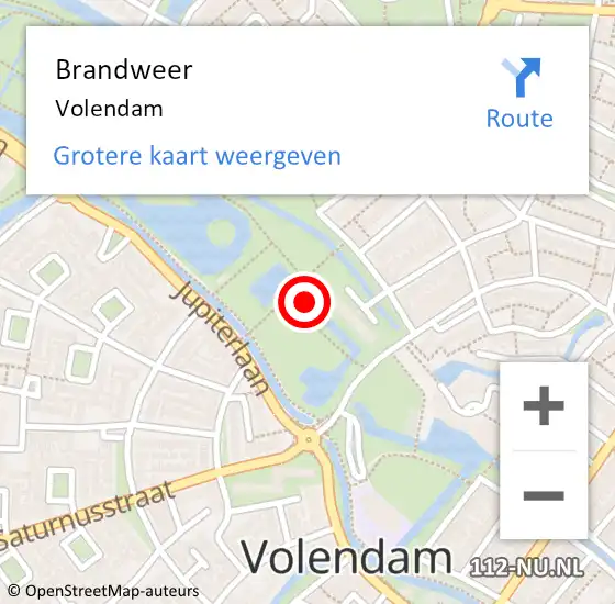 Locatie op kaart van de 112 melding: Brandweer Volendam op 26 februari 2018 12:39