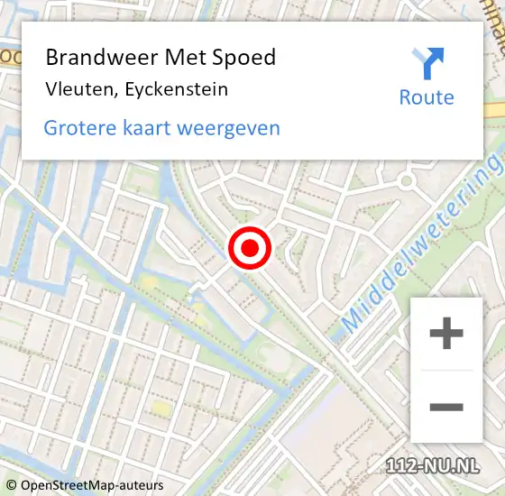 Locatie op kaart van de 112 melding: Brandweer Met Spoed Naar Vleuten, Eyckenstein op 26 februari 2018 12:47