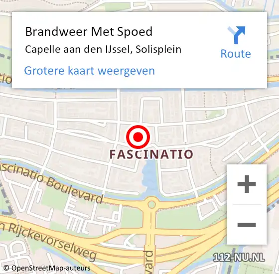 Locatie op kaart van de 112 melding: Brandweer Met Spoed Naar Capelle aan den IJssel, Solisplein op 26 februari 2018 13:22