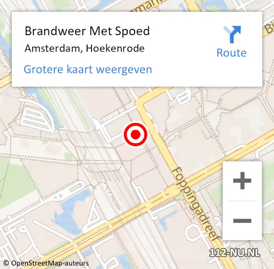 Locatie op kaart van de 112 melding: Brandweer Met Spoed Naar Amsterdam, Hoekenrode op 26 februari 2018 14:06