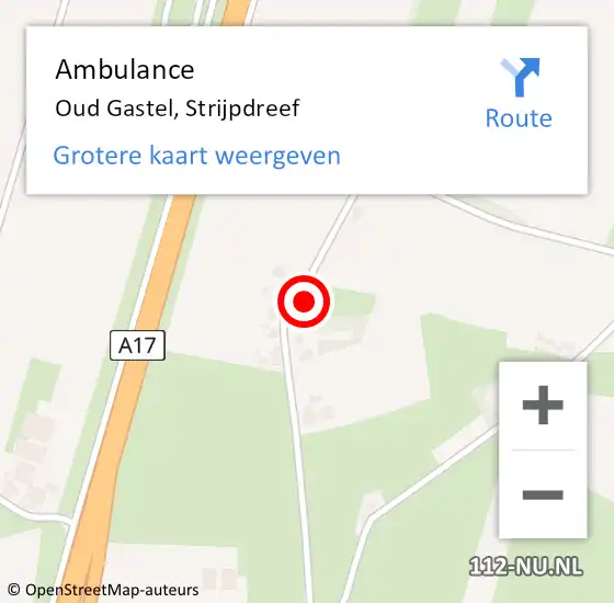 Locatie op kaart van de 112 melding: Ambulance Oud Gastel, Strijpdreef op 26 februari 2018 14:17