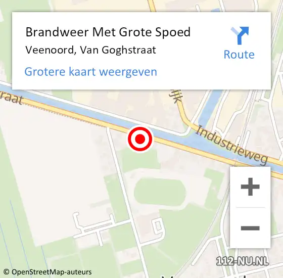 Locatie op kaart van de 112 melding: Brandweer Met Grote Spoed Naar Veenoord, Van Goghstraat op 26 februari 2018 14:55
