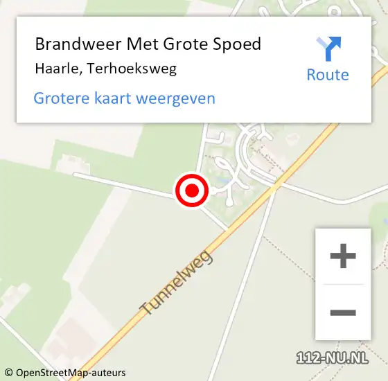 Locatie op kaart van de 112 melding: Brandweer Met Grote Spoed Naar Haarle, Terhoeksweg op 17 februari 2014 13:47