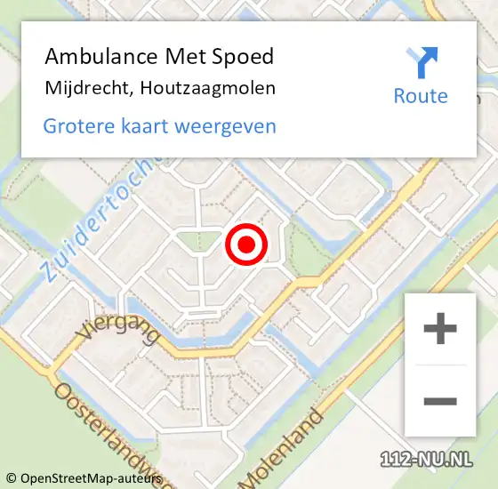 Locatie op kaart van de 112 melding: Ambulance Met Spoed Naar Mijdrecht, Houtzaagmolen op 26 februari 2018 16:06