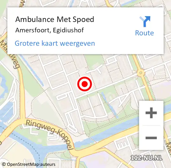 Locatie op kaart van de 112 melding: Ambulance Met Spoed Naar Amersfoort, Egidiushof op 26 februari 2018 16:09