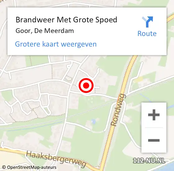 Locatie op kaart van de 112 melding: Brandweer Met Grote Spoed Naar Goor, De Meerdam op 26 februari 2018 16:14