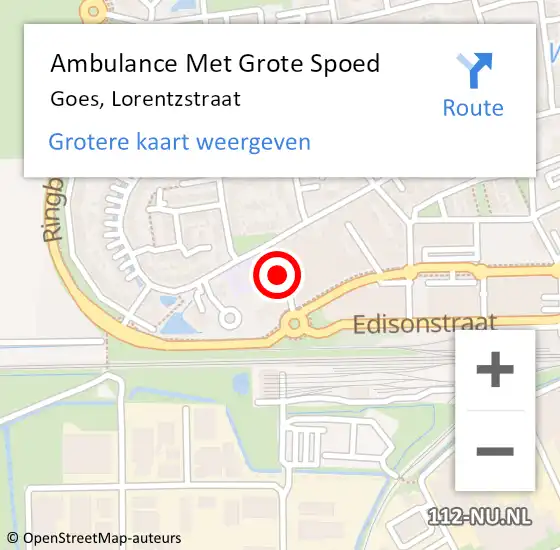 Locatie op kaart van de 112 melding: Ambulance Met Grote Spoed Naar Goes, Lorentzstraat op 26 februari 2018 16:18