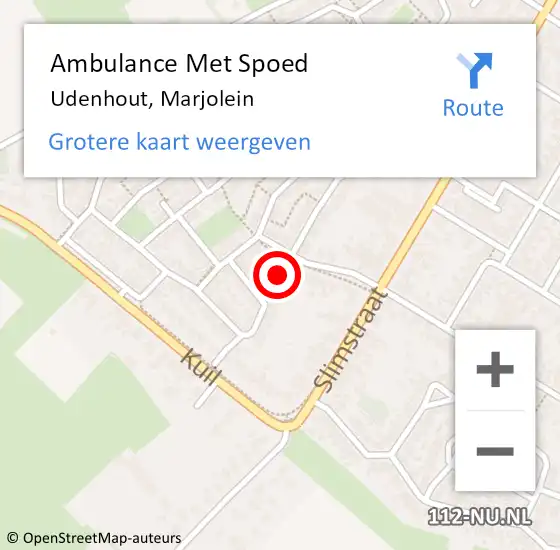 Locatie op kaart van de 112 melding: Ambulance Met Spoed Naar Udenhout, Marjolein op 26 februari 2018 16:32