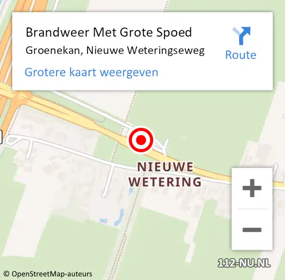 Locatie op kaart van de 112 melding: Brandweer Met Grote Spoed Naar Groenekan, Nieuwe Weteringseweg op 26 februari 2018 17:02