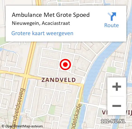 Locatie op kaart van de 112 melding: Ambulance Met Grote Spoed Naar Nieuwegein, Acaciastraat op 26 februari 2018 17:35