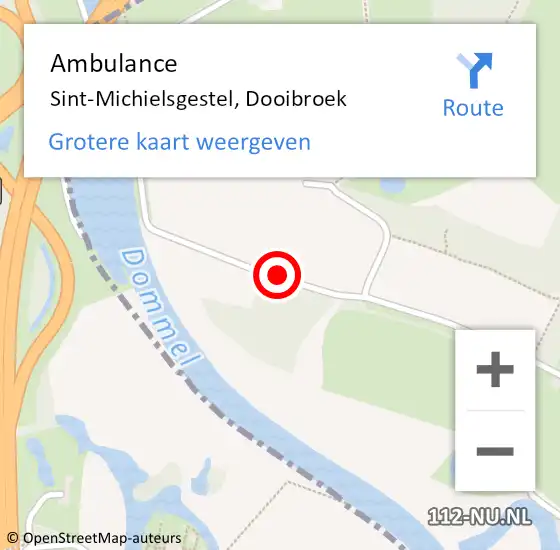 Locatie op kaart van de 112 melding: Ambulance Sint-Michielsgestel, Dooibroek op 26 februari 2018 17:39