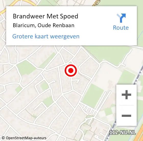 Locatie op kaart van de 112 melding: Brandweer Met Spoed Naar Blaricum, Oude Renbaan op 26 februari 2018 18:30