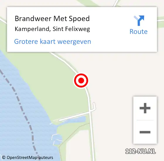 Locatie op kaart van de 112 melding: Brandweer Met Spoed Naar Kamperland, Sint Felixweg op 26 februari 2018 18:54