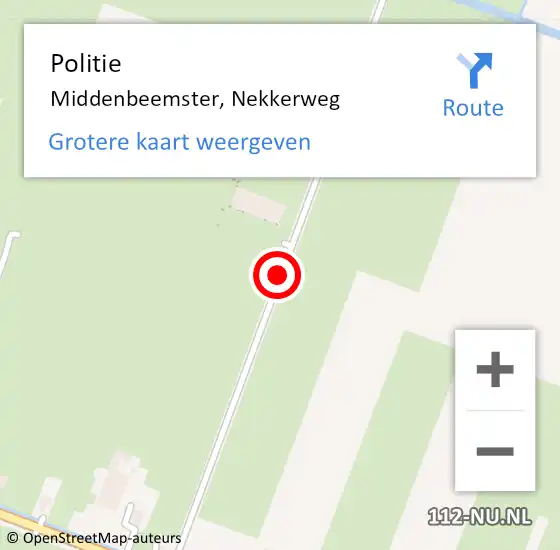 Locatie op kaart van de 112 melding: Politie Middenbeemster, Nekkerweg op 26 februari 2018 19:29