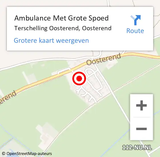 Locatie op kaart van de 112 melding: Ambulance Met Grote Spoed Naar Terschelling Oosterend, Oosterend op 17 februari 2014 14:08