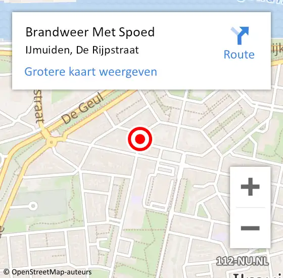 Locatie op kaart van de 112 melding: Brandweer Met Spoed Naar IJmuiden, De Rijpstraat op 26 februari 2018 20:13