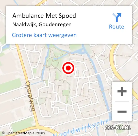 Locatie op kaart van de 112 melding: Ambulance Met Spoed Naar Naaldwijk, Goudenregen op 26 februari 2018 22:34