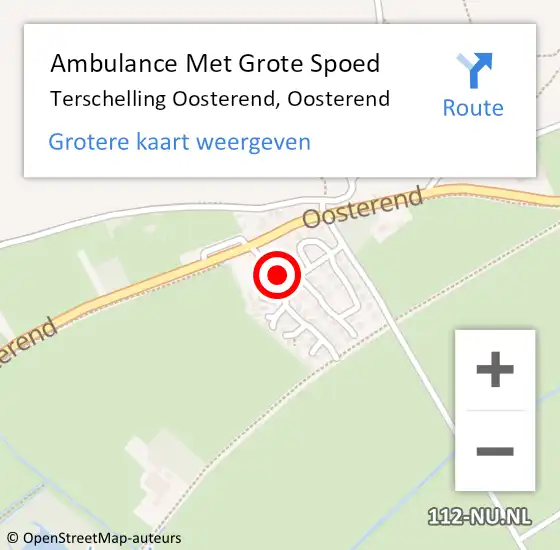 Locatie op kaart van de 112 melding: Ambulance Met Grote Spoed Naar Terschelling Oosterend, Oosterend op 17 februari 2014 14:19