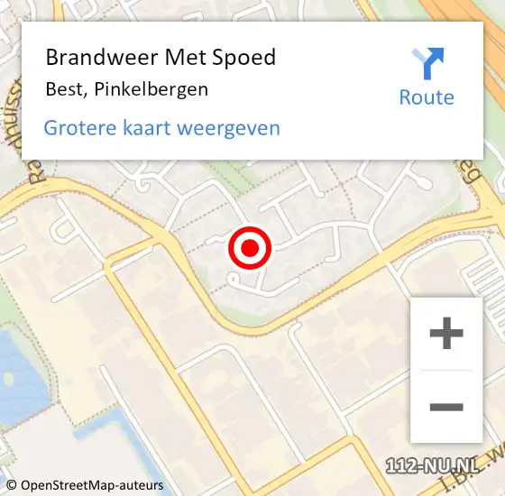 Locatie op kaart van de 112 melding: Brandweer Met Spoed Naar Best, Pinkelbergen op 27 februari 2018 00:07