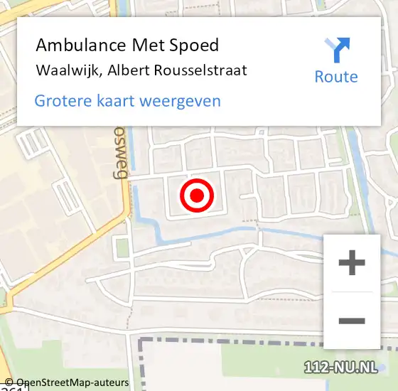 Locatie op kaart van de 112 melding: Ambulance Met Spoed Naar Waalwijk, Albert Rousselstraat op 27 februari 2018 00:23