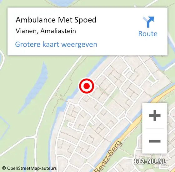 Locatie op kaart van de 112 melding: Ambulance Met Spoed Naar Vianen, Amaliastein op 27 februari 2018 01:05