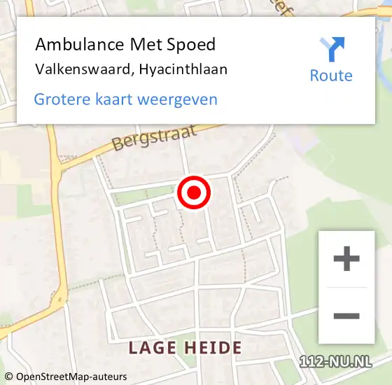 Locatie op kaart van de 112 melding: Ambulance Met Spoed Naar Valkenswaard, Hyacinthlaan op 27 februari 2018 03:38