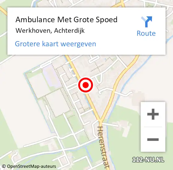 Locatie op kaart van de 112 melding: Ambulance Met Grote Spoed Naar Werkhoven, Achterdijk op 27 februari 2018 04:09