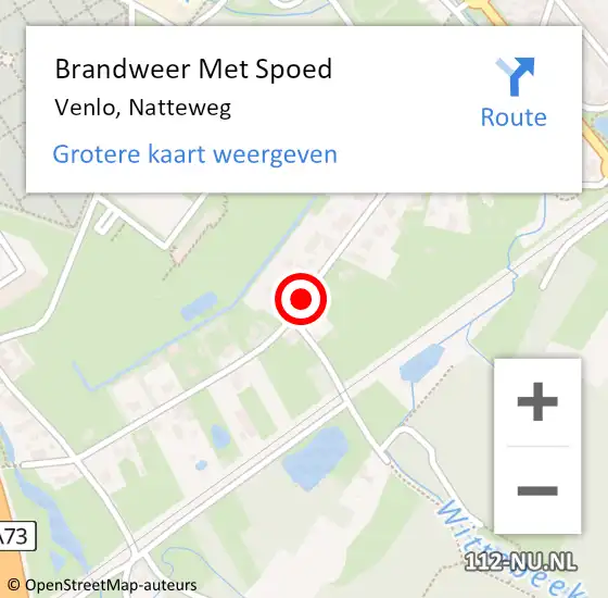 Locatie op kaart van de 112 melding: Brandweer Met Spoed Naar Venlo, Natteweg op 27 februari 2018 09:18