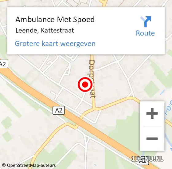 Locatie op kaart van de 112 melding: Ambulance Met Spoed Naar Leende, Kattestraat op 27 februari 2018 09:23