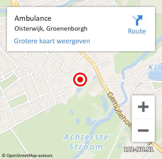 Locatie op kaart van de 112 melding: Ambulance Oisterwijk, Groenenborgh op 27 februari 2018 09:59