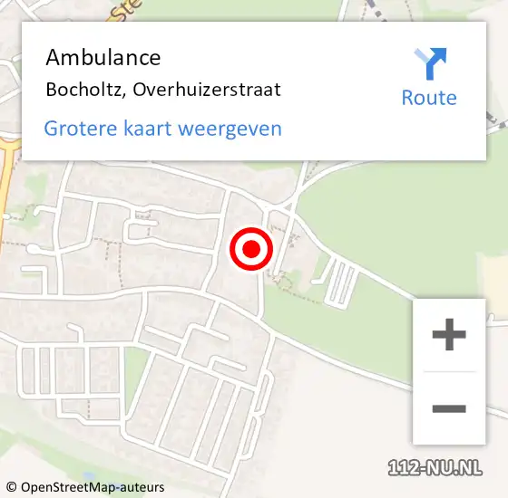 Locatie op kaart van de 112 melding: Ambulance Bocholtz, Overhuizerstraat op 17 februari 2014 14:43