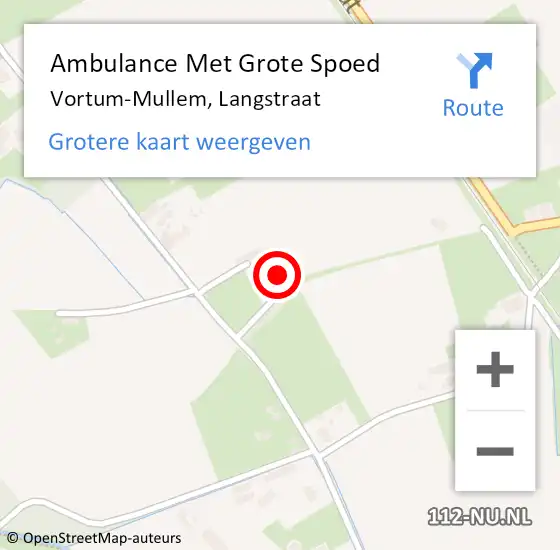 Locatie op kaart van de 112 melding: Ambulance Met Grote Spoed Naar Vortum-Mullem, Langstraat op 27 februari 2018 10:23