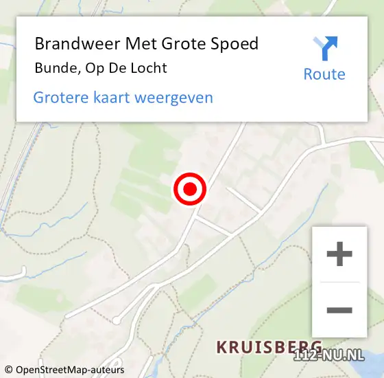 Locatie op kaart van de 112 melding: Brandweer Met Grote Spoed Naar Bunde, Op De Locht op 27 februari 2018 11:13